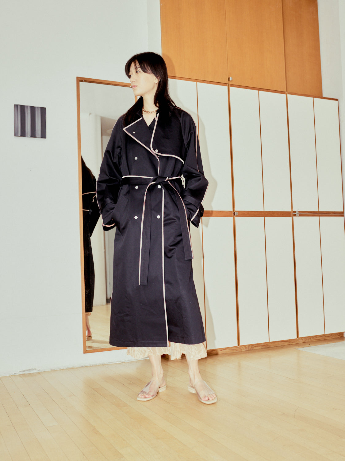 Trench Coat Made of Discarded Textile